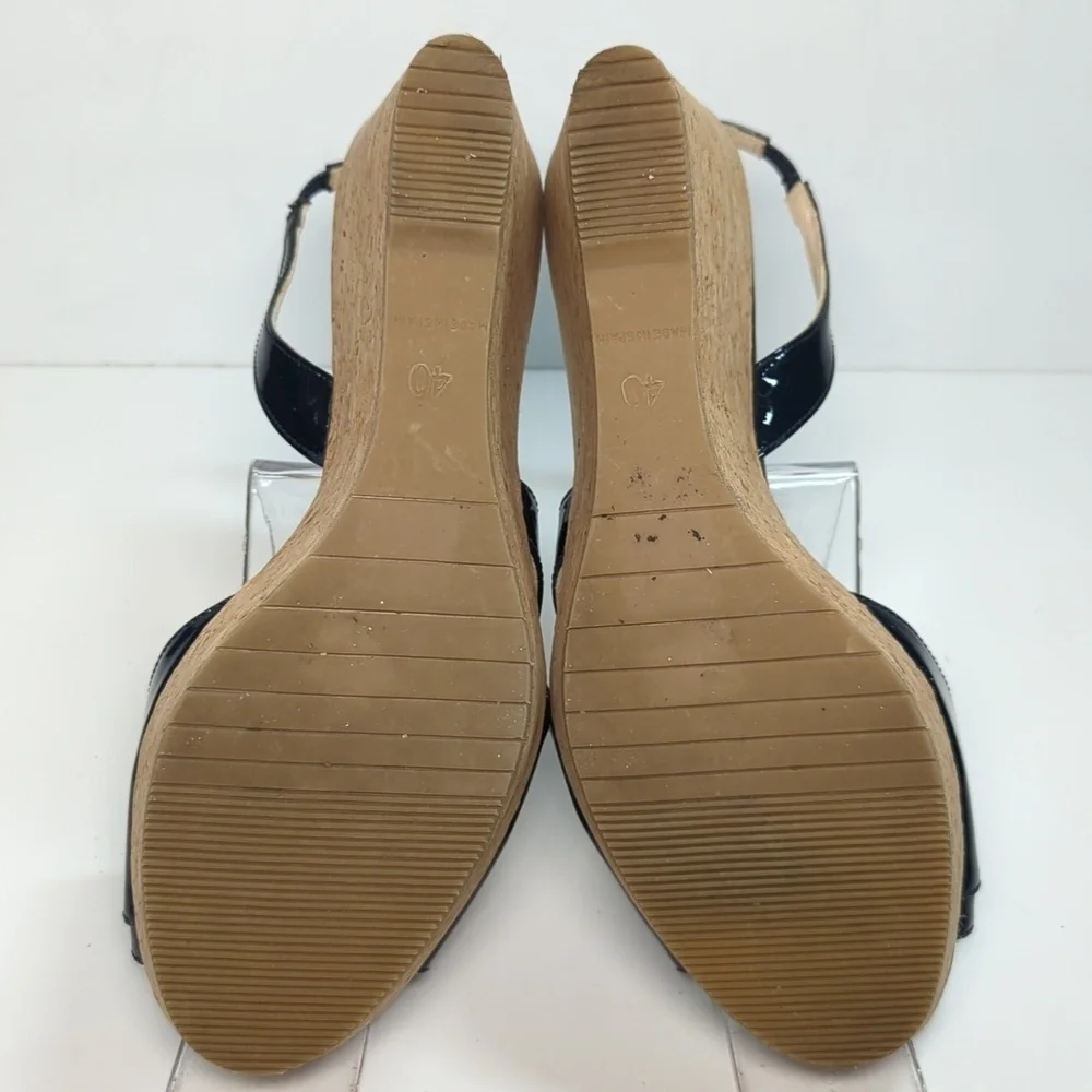 L.K. Bennett Adelia swingback cork wedge platform shoes women size 9.5 EU 40
